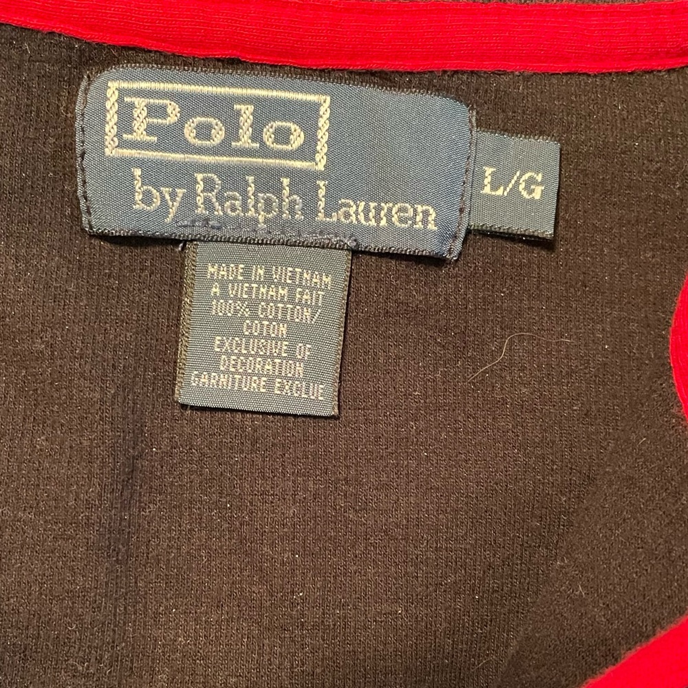Rare find! Polo by Ralph Lauren Black, Long Sleeve, quarter zip size Large - Picture 3 of 4